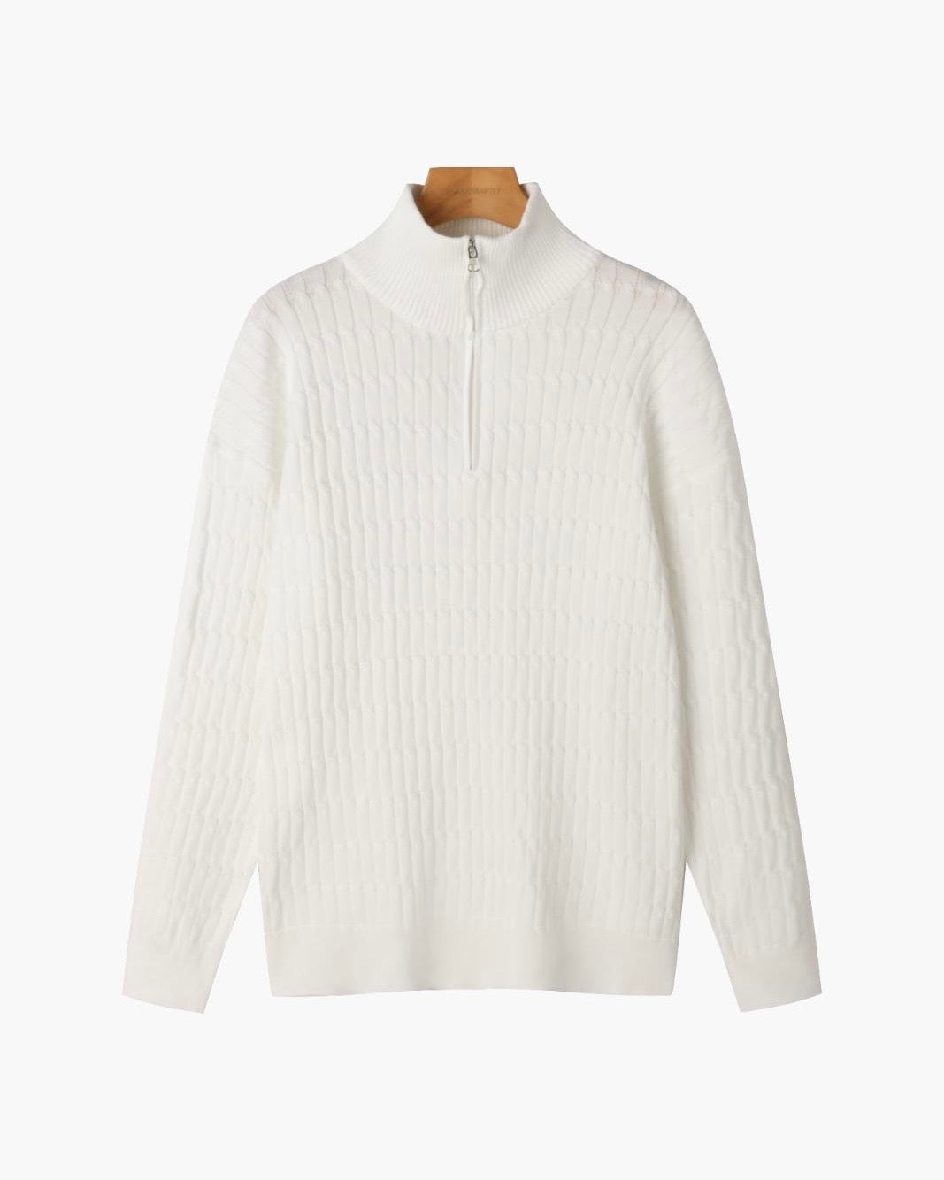 AVELYN LONDON™ | Wavy Half-Zip Sweater