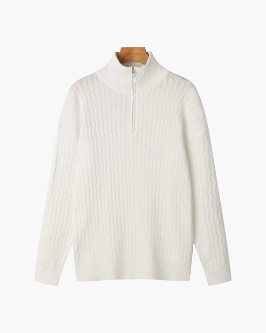 AVELYN LONDON™ | Wavy Half-Zip Sweater