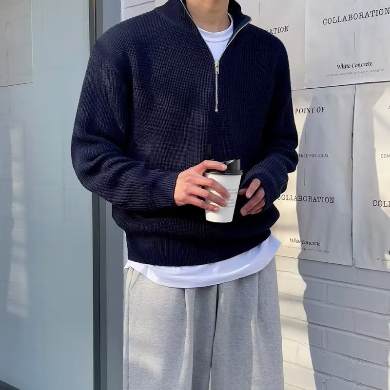 AVELYN LONDON™ | Half-Zip Knitted Jumper