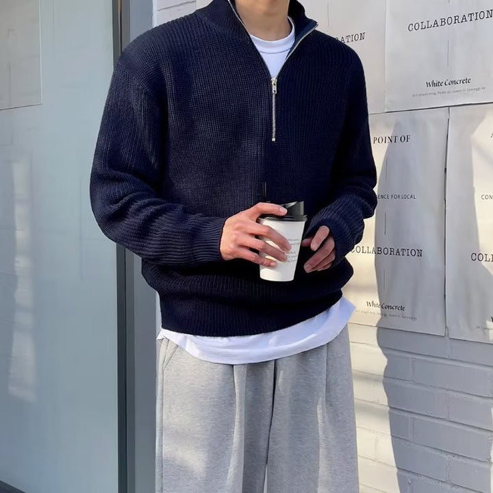 AVELYN LONDON™ | Half-Zip Knitted Jumper