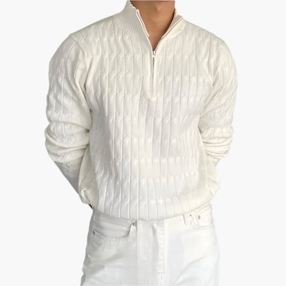 AVELYN LONDON™ | Wavy Half-Zip Sweater