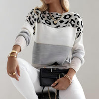 June | Diane | Leopard Accent Knit Sweater