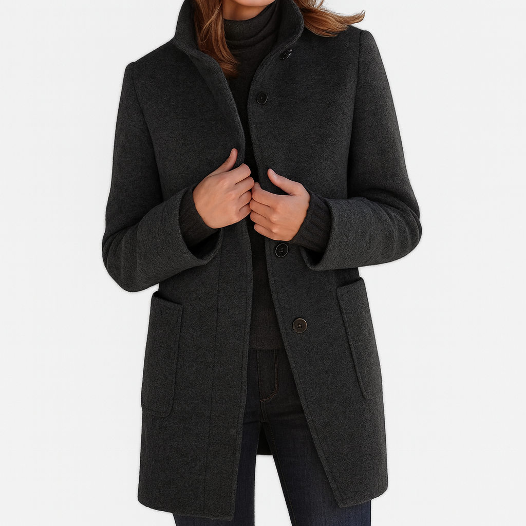 LIDIA | Jacket with High Collar Made from Wool Blend