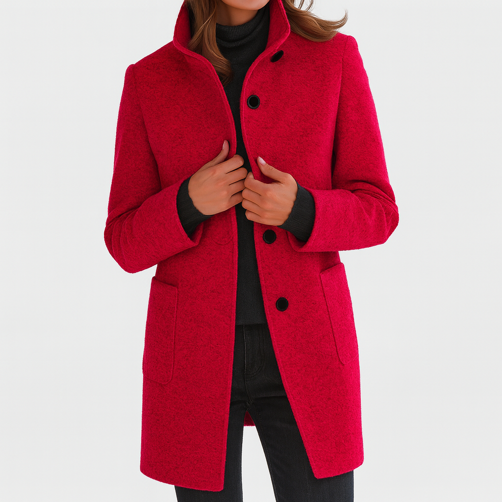 LIDIA | Jacket with High Collar Made from Wool Blend