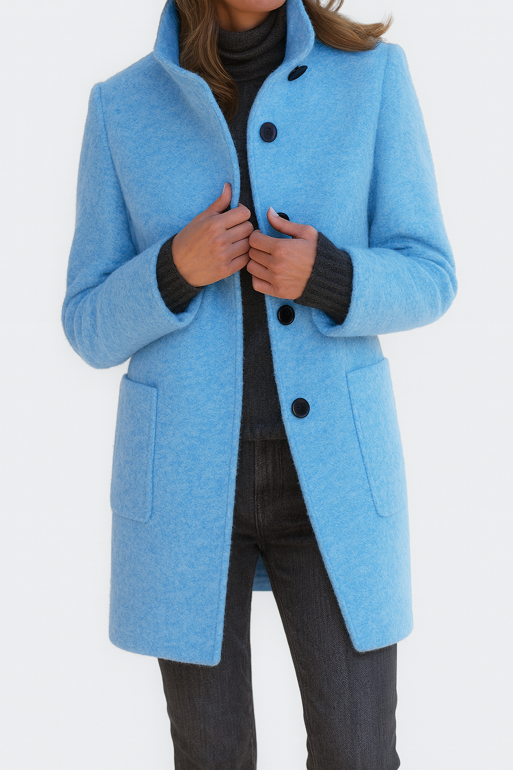 LIDIA | Jacket with High Collar Made from Wool Blend