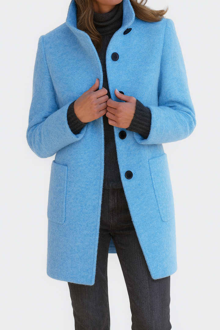 LIDIA | Jacket with High Collar Made from Wool Blend