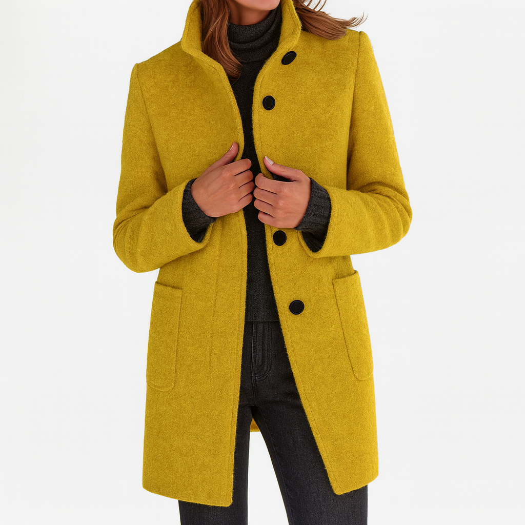 LIDIA | Jacket with High Collar Made from Wool Blend