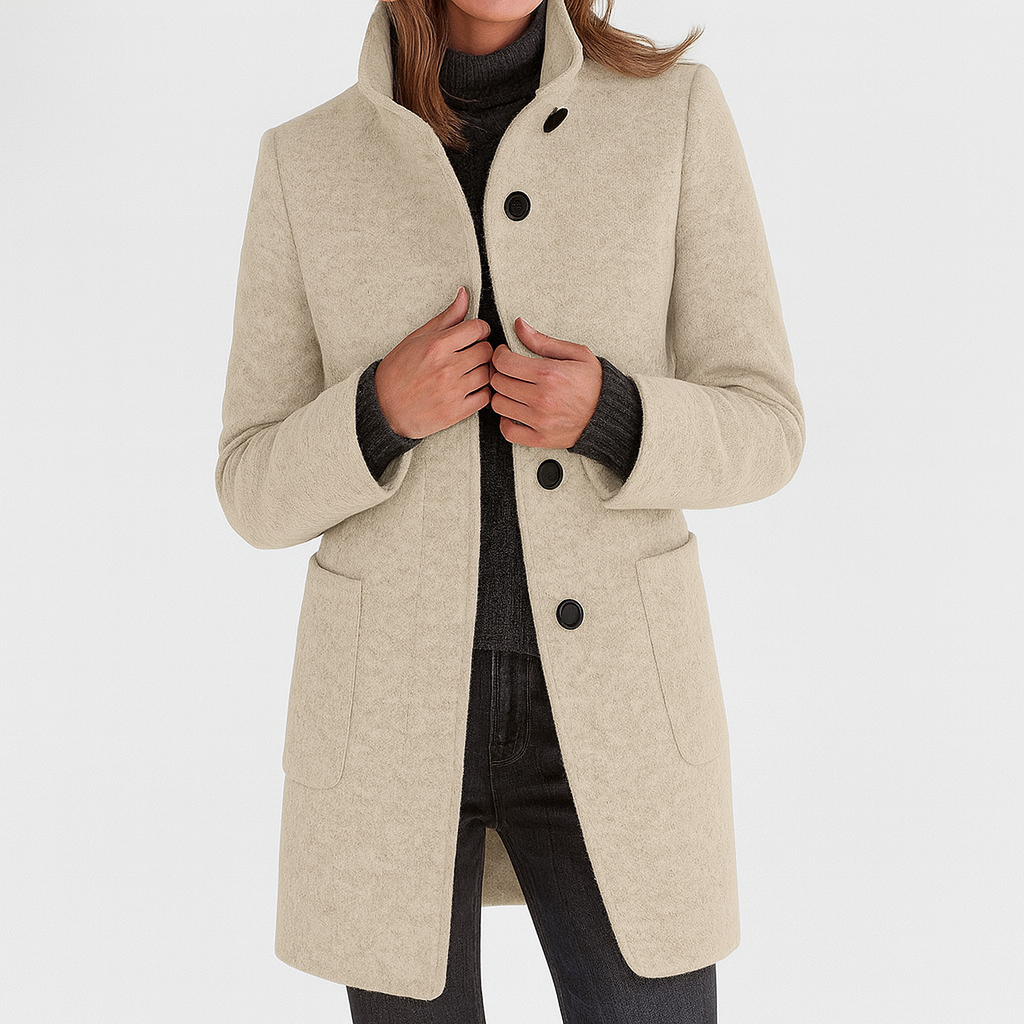 LIDIA | Jacket with High Collar Made from Wool Blend
