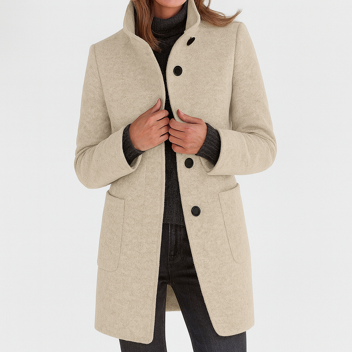 LIDIA | Jacket with High Collar Made from Wool Blend