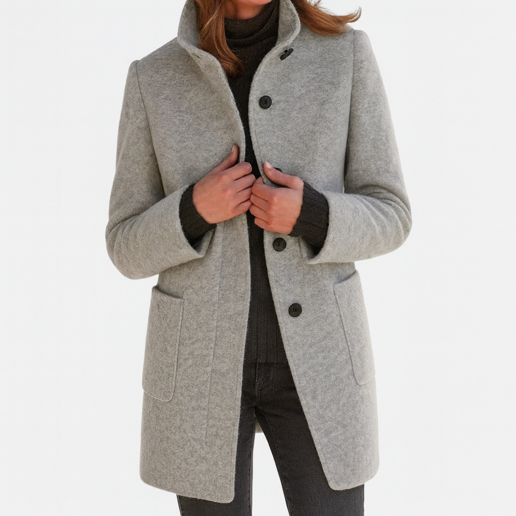 LIDIA | Jacket with High Collar Made from Wool Blend