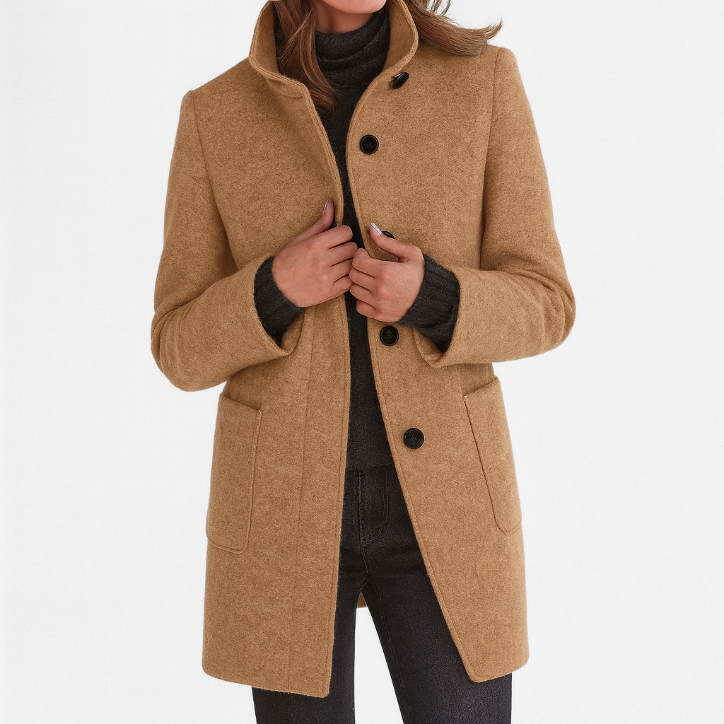 LIDIA | Jacket with High Collar Made from Wool Blend