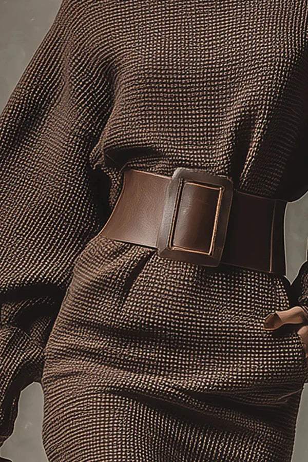 Grace™  | Short Knitted Dress with Fitted Belt