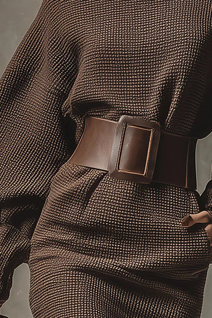 Grace™  | Short Knitted Dress with Fitted Belt