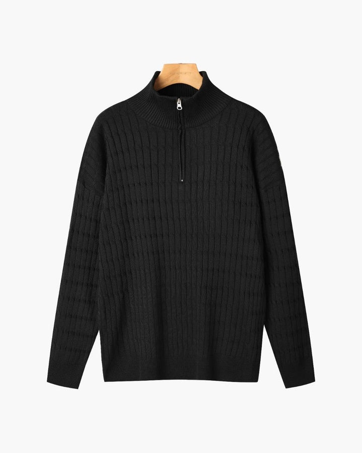 AVELYN LONDON™ | Wavy Half-Zip Sweater