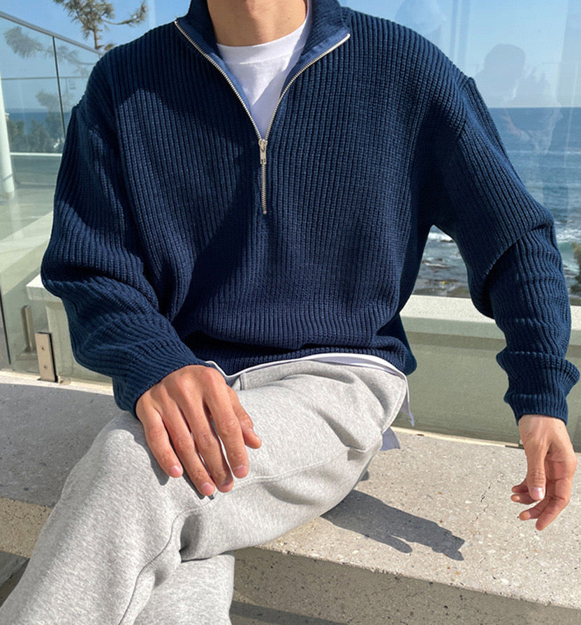 AVELYN LONDON™ | Half-Zip Knitted Jumper
