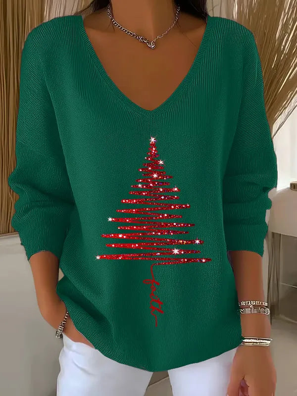 Nancy | Elegant Christmas Knit Top