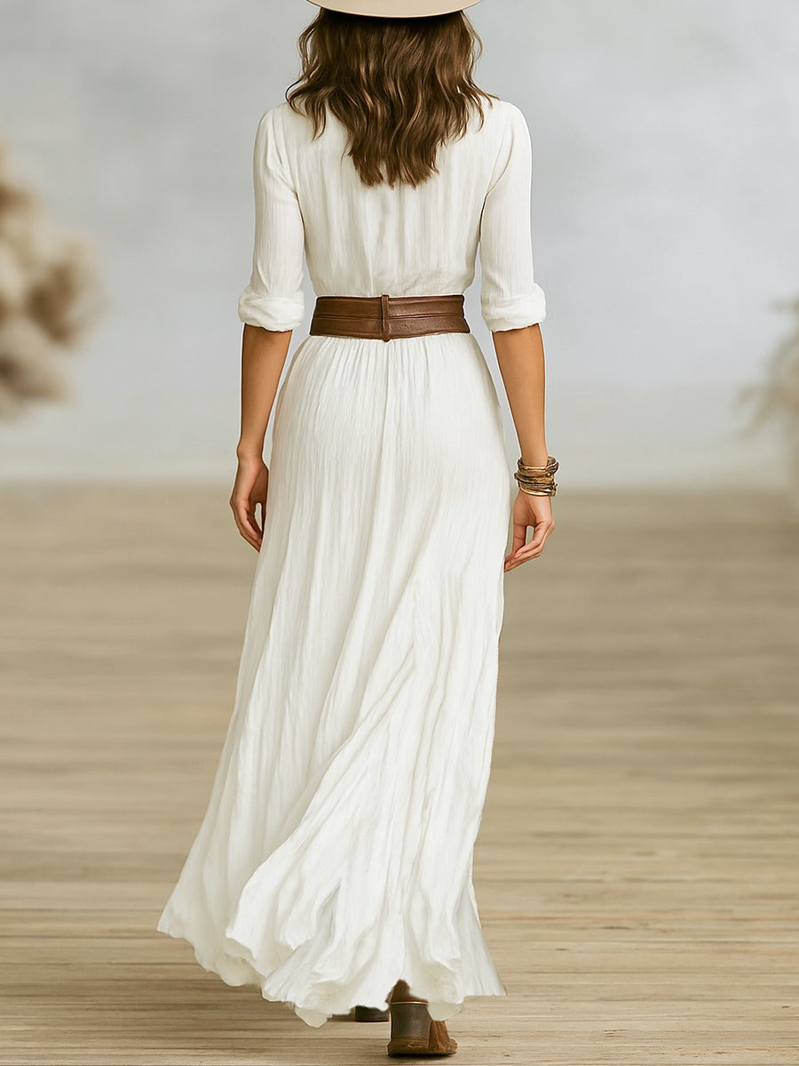 Avelyn™ Soléane | Elegant Pleated Midi Dress