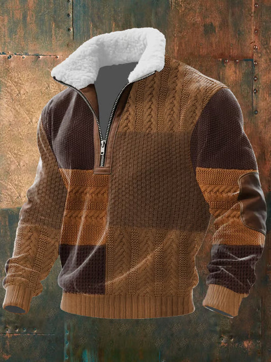 AVELYN LONDON™ | ZIPPED PULLOVER WITH FLEECY HIGH COLLAR