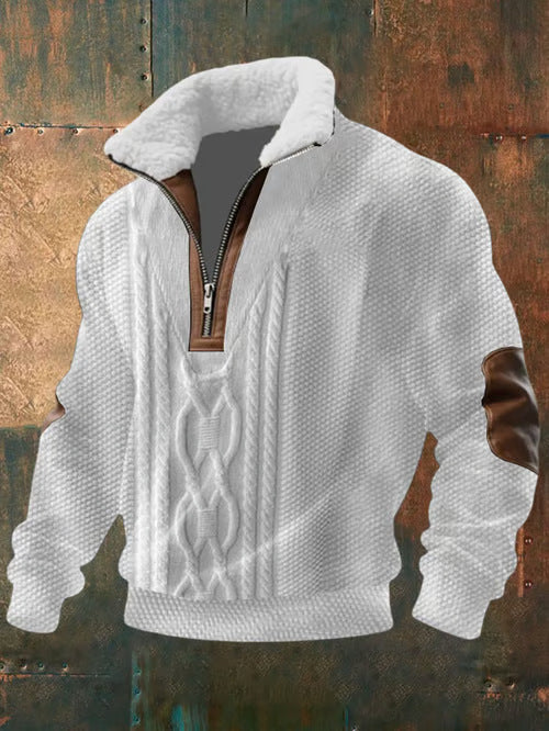AVELYN LONDON™ | ZIP-UP HIGH COLLAR FLEECED PULLOVER