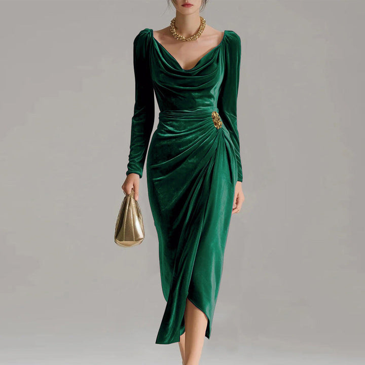 Avelyn™ | Sylvana Velvet Midi Dress