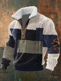 AVELYN LONDON™ | FUR-LINED ZIP-UP SWEATER WITH TURN-UP COLLAR