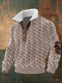AVELYN LONDON™| ZIP-UP SWEATER WITH FUR-LINED TURTLE NECK