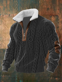 AVELYN LONDON™ | ZIP-UP PULLOVER WITH FLEECED HIGH COLLAR