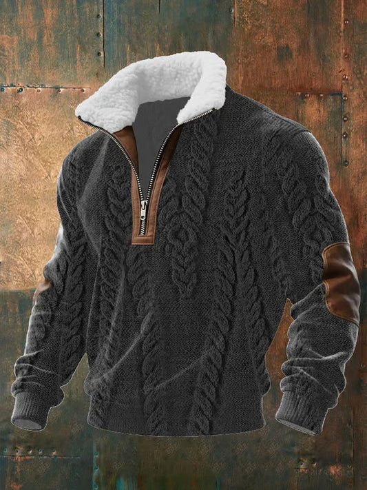 AVELYN LONDON™ | ZIP-UP PULLOVER WITH FLEECED HIGH COLLAR