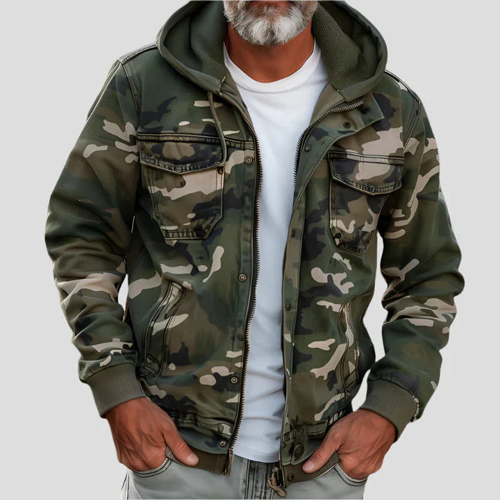 DAMIAN | WARM CAMOUFLAGE HOODED JACKET