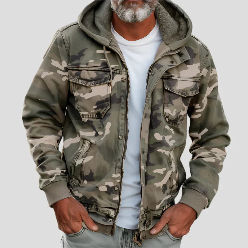 DAMIAN | WARM CAMOUFLAGE HOODED JACKET