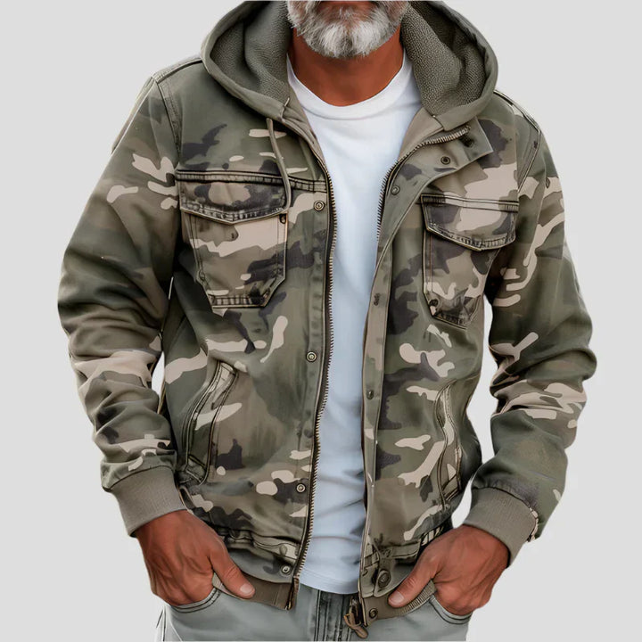 DAMIAN | WARM CAMOUFLAGE HOODED JACKET