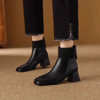 Klaudia | Elegant Winter Ankle Boots on Chunky Heel