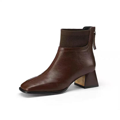 Klaudia | Elegant Winter Ankle Boots on Chunky Heel