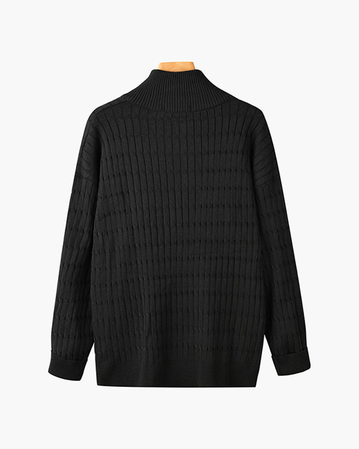 AVELYN LONDON™ | Wavy Half-Zip Sweater