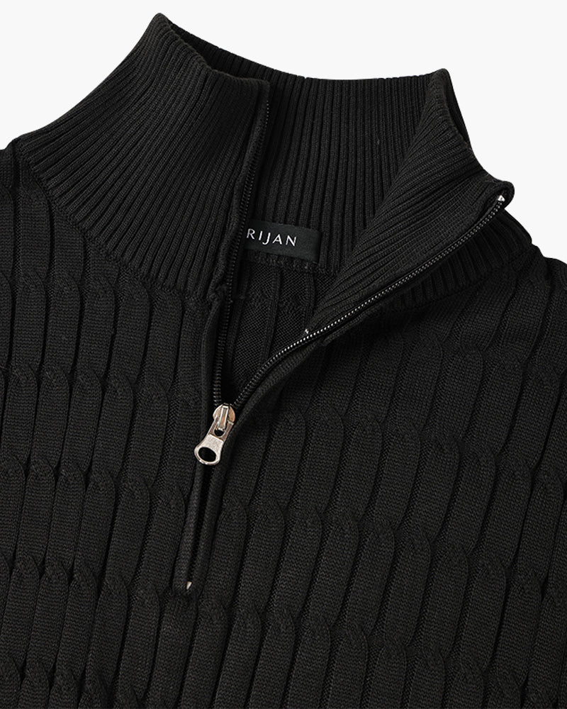 AVELYN LONDON™ | Wavy Half-Zip Sweater
