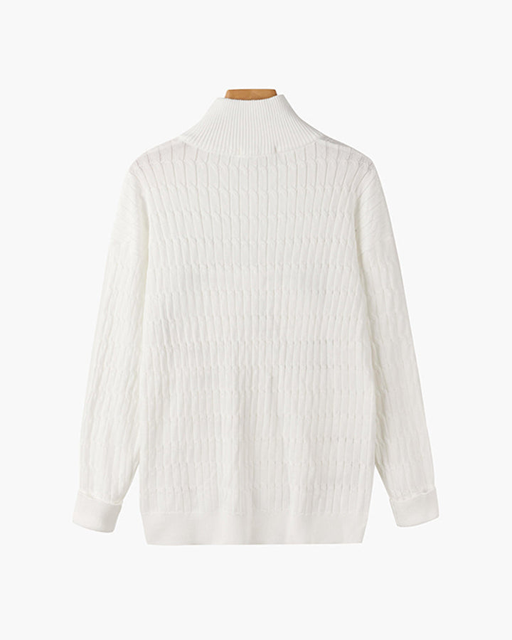 AVELYN LONDON™ | Wavy Half-Zip Sweater