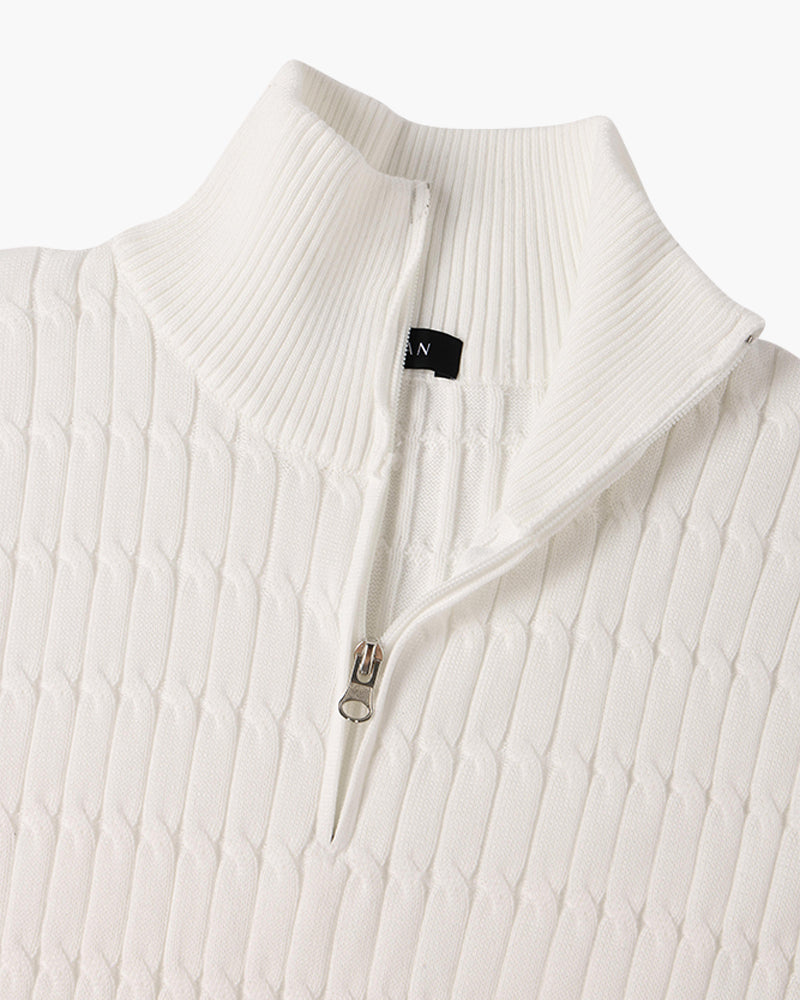 AVELYN LONDON™ | Wavy Half-Zip Sweater