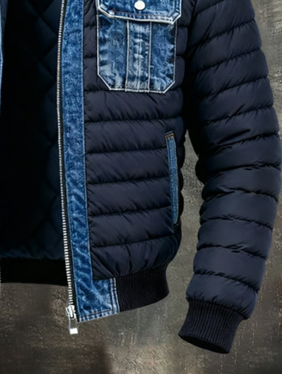 CHARLIE™ | QUILTED JACKET WITH REFINED DENIM DETAILS