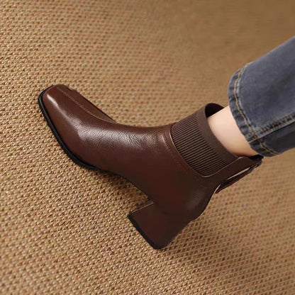 Klaudia | Elegant Winter Ankle Boots on Chunky Heel