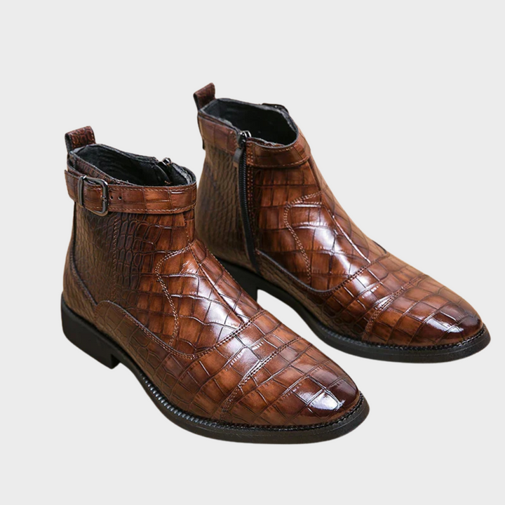 Dylan | Ankle Boots with Synthetic Leather Buckle