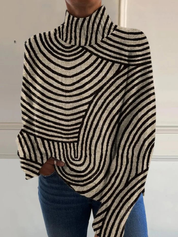 Pearl | Vintage hand-drawn print turtleneck sweater