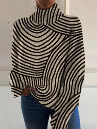 Pearl | Vintage hand-drawn print turtleneck sweater