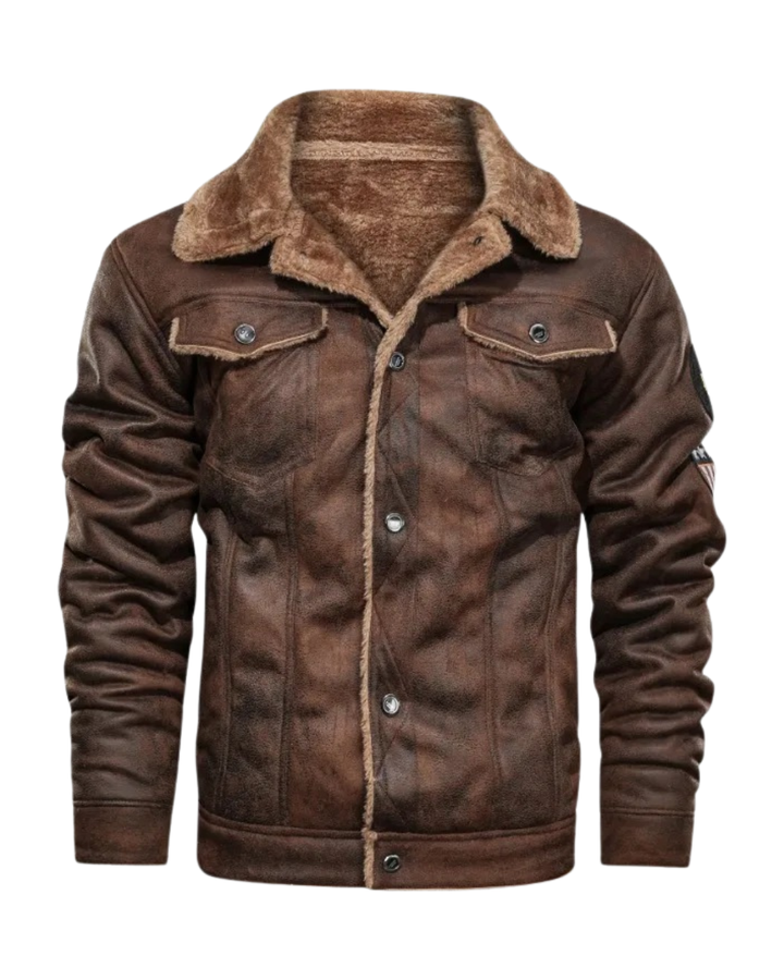 Daniel™ | Elegant Warm Fleece Leather Jacket