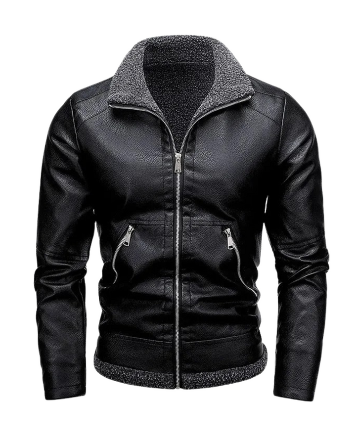 Jim™ | Elegant Leather Jacket with Fleece Lining