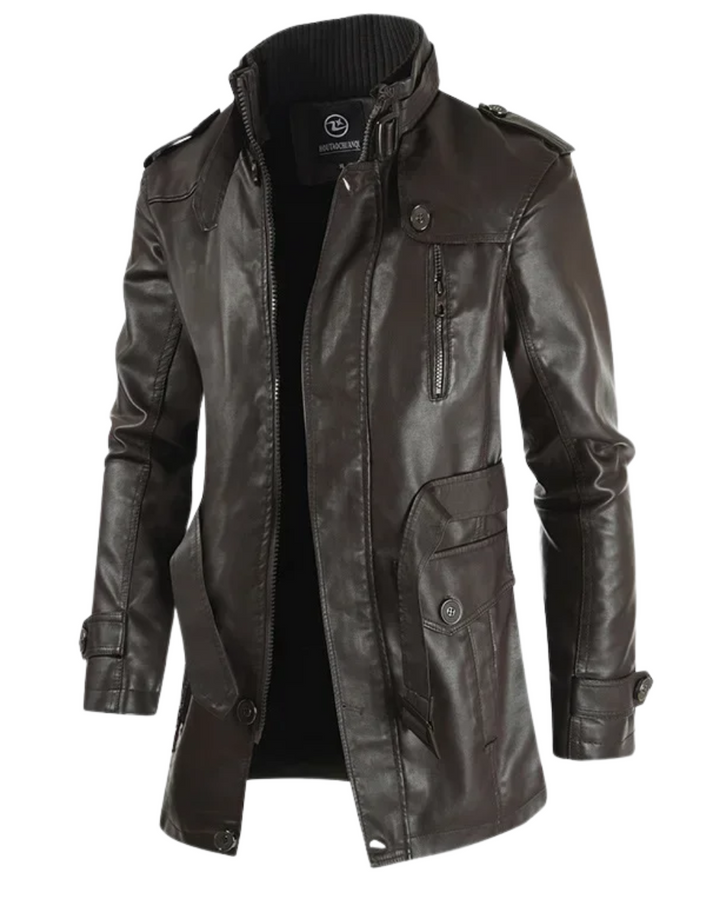 Jack™ | Elegant Long Leather Biker Jacket