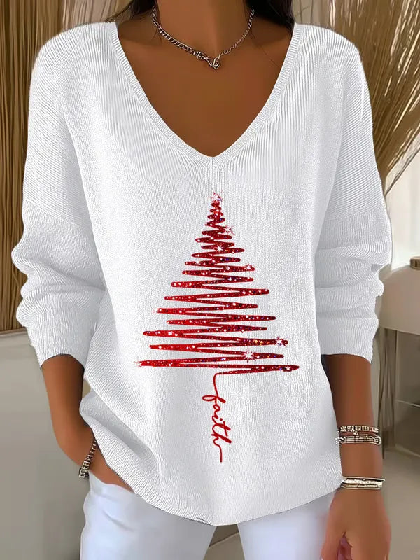 Nancy | Elegant Christmas Knit Top