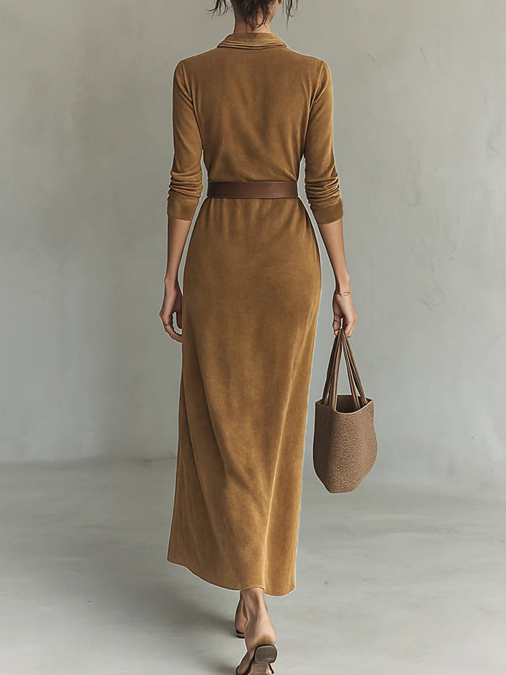 Avelyn™ Célianne | Chic Suede Maxi Dress