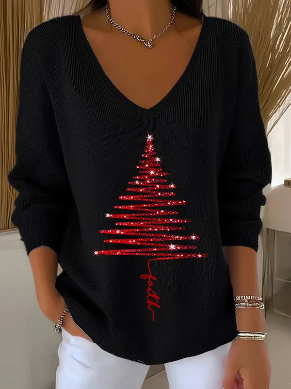 Nancy | Elegant Christmas Knit Top