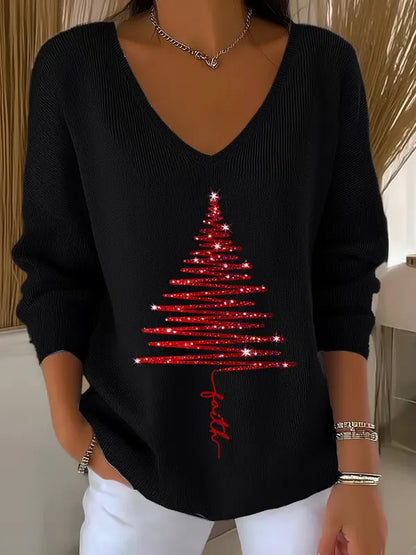 Nancy | Elegant Christmas Knit Top