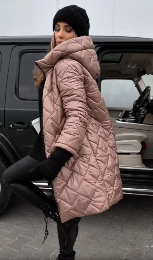 Anna | Elegant Quilted Winter Jacket with Warm Hood